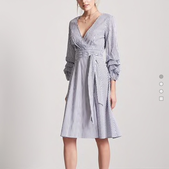 Forever 21 Dresses & Skirts - Forever21 Surplice Striped Cutout Dress Vneck XL